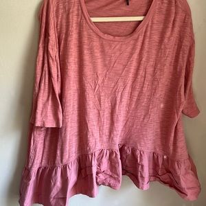 Anthropologie baby doll ruffle top pink large